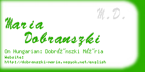 maria dobranszki business card